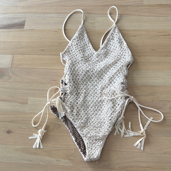 Acacia Crochet One Piece Swimsuit - Picture 1 of 9